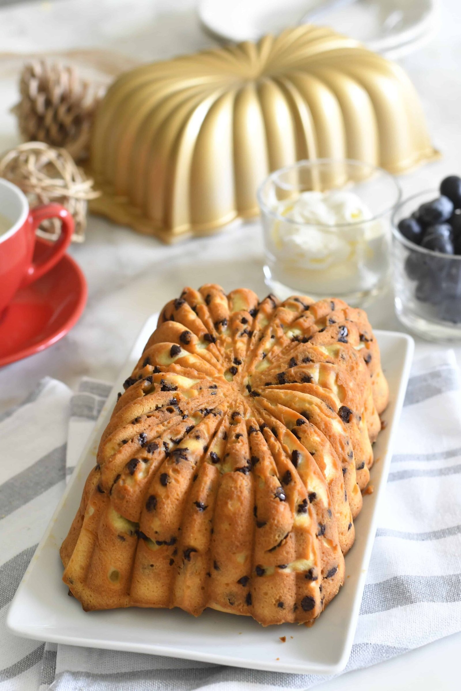 Chocolate chip cream cheese pound cake